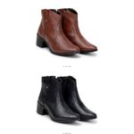 Combo 2 Botas Femininas Athena Ziper Preto/Cafe