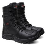 Bota Coturno Militar Couro Legitimo Solado Antiderrapante