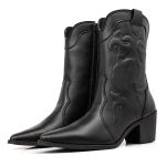 Bota Feminina Texana Bico Fino Cano Curto Confortavel Moda