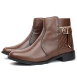Bota Feminina Cano Curto Coturno Blogueira Estilo Conforto
