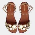 Rasteira Flora Bronze Santa Moça