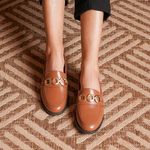 Mocassim Elos Camel Santa Moça