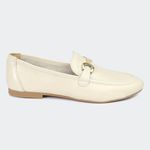 Loafer Metalic Off White Santa Moça