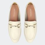 Loafer Metalic Off White Santa Moça