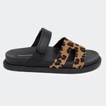 Papete Cléo Preta Animal Print Santa Moça