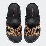 Papete Cléo Preta Animal Print Santa Moça