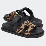 Papete Cléo Preta Animal Print Santa Moça