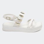 Sandália Flatform Tiana Off White Santa Moça