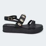 Sandália Flatform Tiana Preta Santa Moça