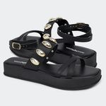 Sandália Flatform Tiana Preta Santa Moça
