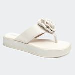 Sandália Flatform Jade Off White Santa Moça