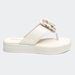 Sandália Flatform Jade Off White Santa Moça