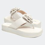 Sandália Flatform Jade Off White Santa Moça