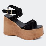 Sandália Flatform Verônica Preta Santa Moça