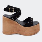 Sandália Flatform Verônica Preta Santa Moça