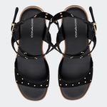 Sandália Flatform Verônica Preta Santa Moça
