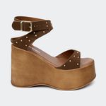 Sandália Flatform Verônica Camel Santa Moça 