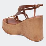 Sandália Flatform Yara Camel Santa Moça