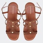 Sandália Flatform Yara Camel Santa Moça