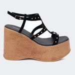 Sandália Flatform Yara Preta Santa Moça 