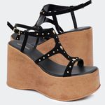 Sandália Flatform Yara Preta Santa Moça 