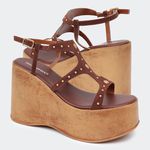 Sandália Flatform Yara Café Santa Moça 