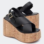 Sandália Flatform Eva Preta Santa Moça 
