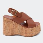 Sandália Flatform Eva Camel Santa Moça