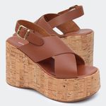 Sandália Flatform Eva Camel Santa Moça