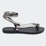 Rasteira Snake Prata Velho Santa 