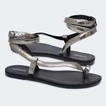 Rasteira Snake Prata Velho Santa 