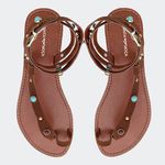 Rasteira Grazi Camel Santa Moça 