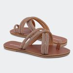 Rasteira Francini Camel Santa Moça