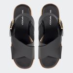 Sandália Flatform Amélia Preta Santa Moça 