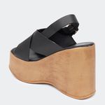 Sandália Flatform Amélia Preta Santa Moça 