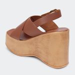 Sandália Flatform Amélia Camel Santa Moça 