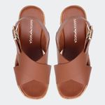 Sandália Flatform Amélia Camel Santa Moça 