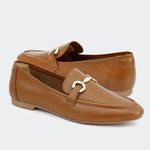 Loafer Metalic Camel Santa Moça