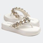 Sandália Flatform Júlia Off White Santa Moça