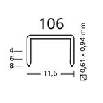 Grampo 106/8mm Pra Grampeador Pneumático - Caixa Com 2500 Grampos