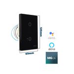 Interruptor Inteligente Touch 2 Teclas Ebony Preto Bivolt 22095 Margirius