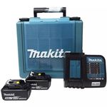 Kit 2 Baterias 18V 5Ah + Carregador Bivolt + Maleta Makita KITMAK1850B