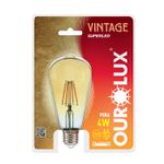 Lampada Led Vintage Pera ST64 4W 2400K Ourolux 05335