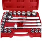 Jogo De Soquetes Estriados 1/2'' De 8 A 32mm C/23 Peças 110023M