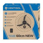 Ventilador Parede 60cm New Preto 452 Ventisol 220V