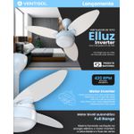 Ventilador Teto Elluz Branco e Cinza 11184 Ventisol Bivolt