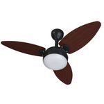 Ventilador Teto Elluz Preto e Tabaco 11186 Ventisol Bivolt