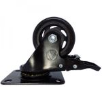 Rodizio Giratório Placa Freio 312 Preto A09430-GF
