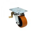 Rodizio Giratório Placa Freio 514 Laranja PU A08554-GFTI