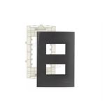 Placa 4 x 2 Grafite 2 Postos Separados Linha Sleek Margirius
